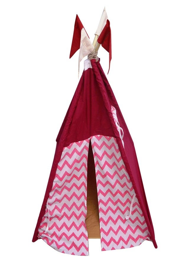 CREATIVE TEXTILES Tent House for Kids Lightweight Folding Camping Kids Children's Indoor Outdoor Pop Up Teepee Play Tent House Toy for 3 to 10 Year Kids Colour : Red with Pink - Image 3